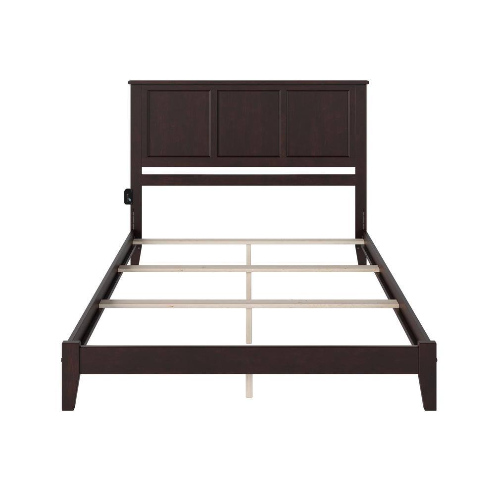 Madison Espresso Queen Bed with Surface Mount Turbo Charger