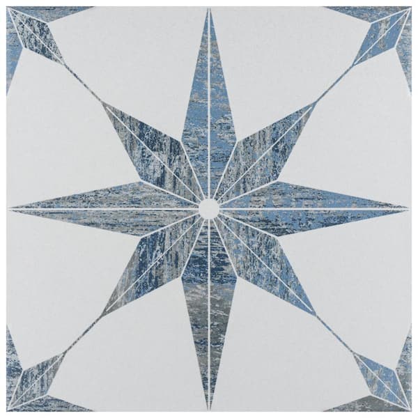 Cassis Stella Blue 9-3/4 in. x 9-3/4 in. Porcelain Floor and Wall Take Home Tile Sample
