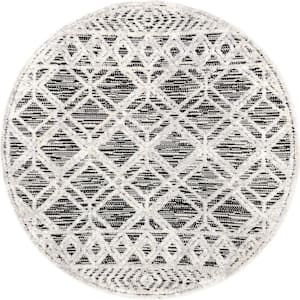 Ansley Grey 6 ft. Geometric Round Rug