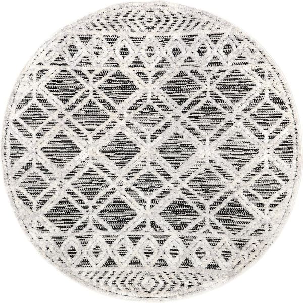 nuLOOM Ansley Grey 6 ft. Geometric Round Rug