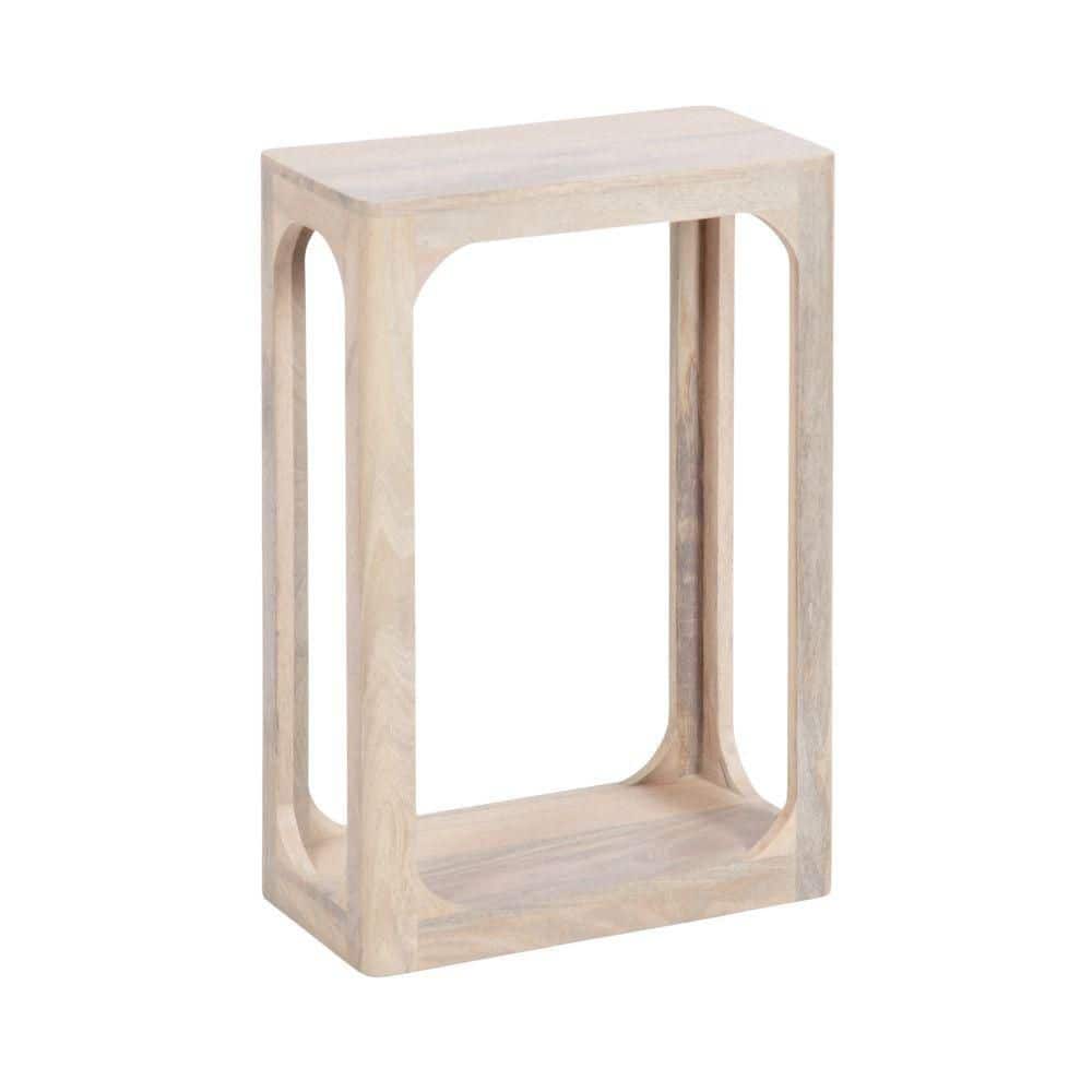 Dahl 16 in. White Rectangle Solid Wood End Table