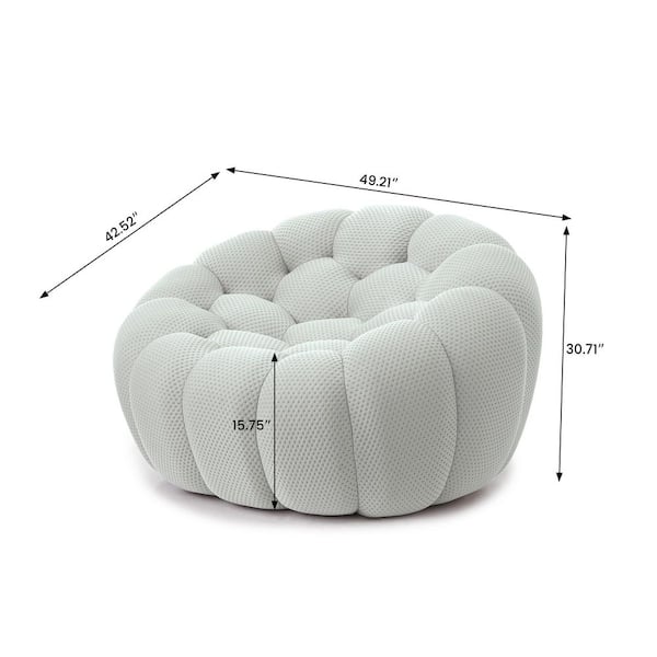 Magic Home 49.2 in. Roche Bubble Lazy Sofa Armless 3D Knitted