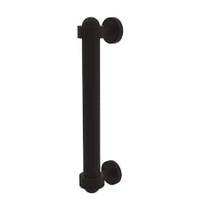 8 in. Center-to-Center Door Pull with Groovy Aents in Oil Rubbed Bronze