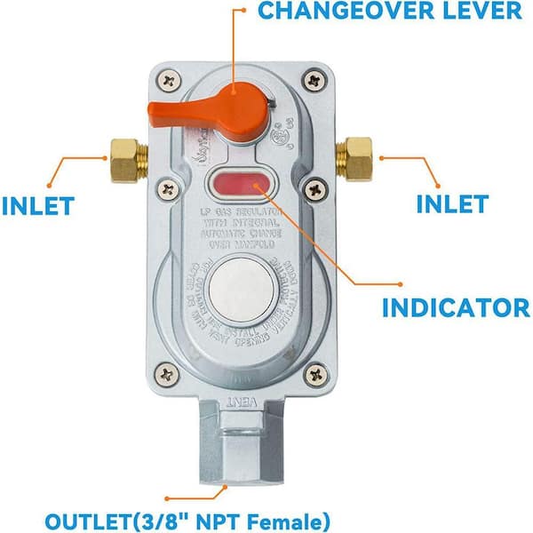 2-Stage Auto Changeover Propane Gas RV Regulator Kit with 2 12 Pigtails | UK