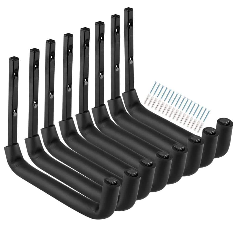 8 Pack 10 Inch Heavy Duty Wall Mount Garage Storage Hooks, Steel