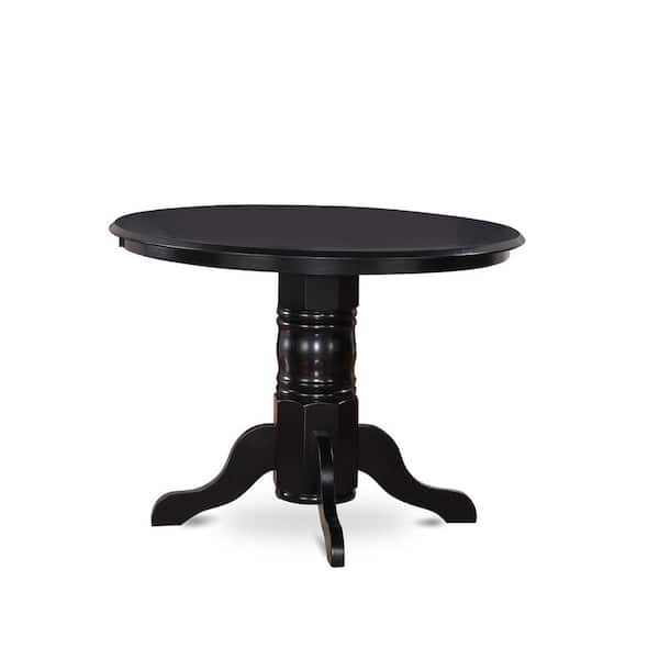 East West Furniture 3-Piece Black Finish Solid Wood Top - Button Tufted Dining Room Set - Seats 4