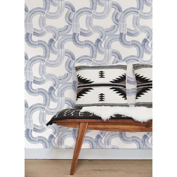 Cobalt Hokime Peel and Stick Vinyl Wallpaper