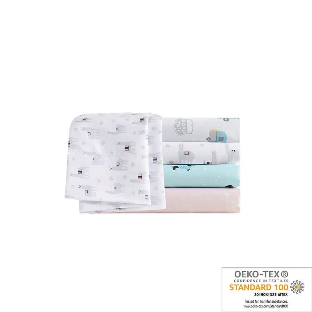 Gray and Blue Road Trip Queen Microfiber Sheet Set