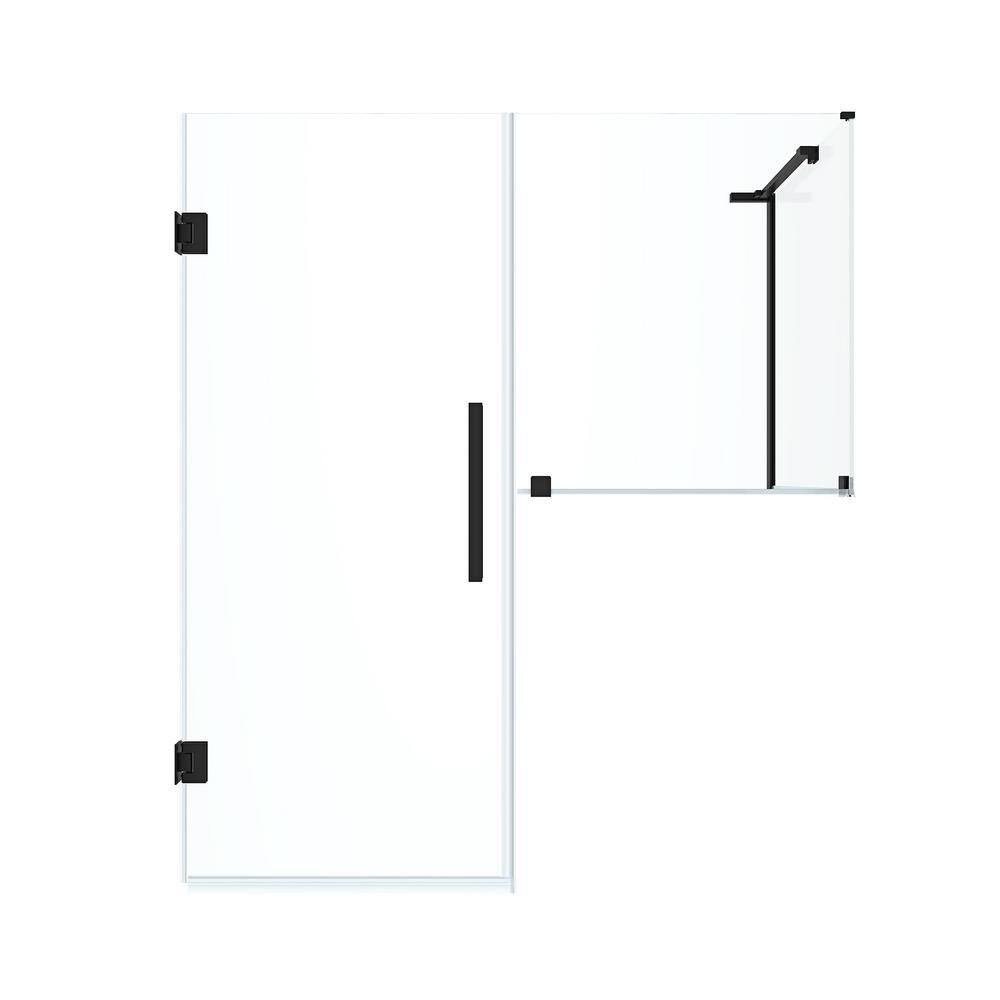 Tampa-Pro Black Frameless Corner Shower Enclosure with Tempered Glass