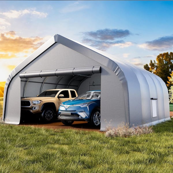 DSNAPE 20 ft. x 20 ft. Heavy Duty Carport with Galvanized Steel