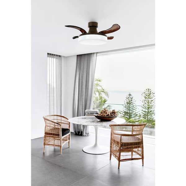 Fanaway Orbit 36 in. Oil Rubbed Bronze and Dark Koa Indoor/Outdoor Remote Control Ceiling Fan with Light