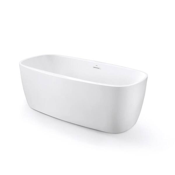 Aston Sutton 5.56 ft. Acrylic Flatbottom Bathtub in White with Chrome Finish