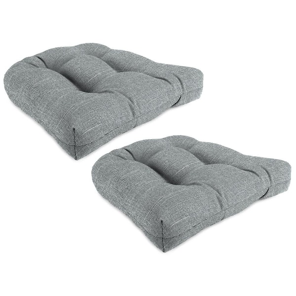 Jordan Manufacturing 18 in. L x 18 in. W x 4 in. T Tufted Outdoor Wicker Seat Cushion in Tory Graphite (2-Pack)