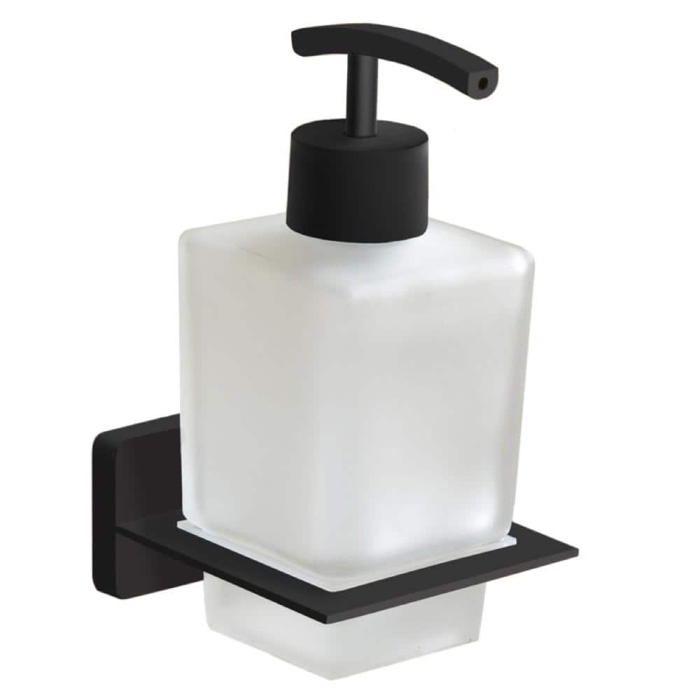 2 Pcs 16Oz Glass Divider Soap Dispenser Bamboo Wood Pump Head Cover with  Tray Black And White