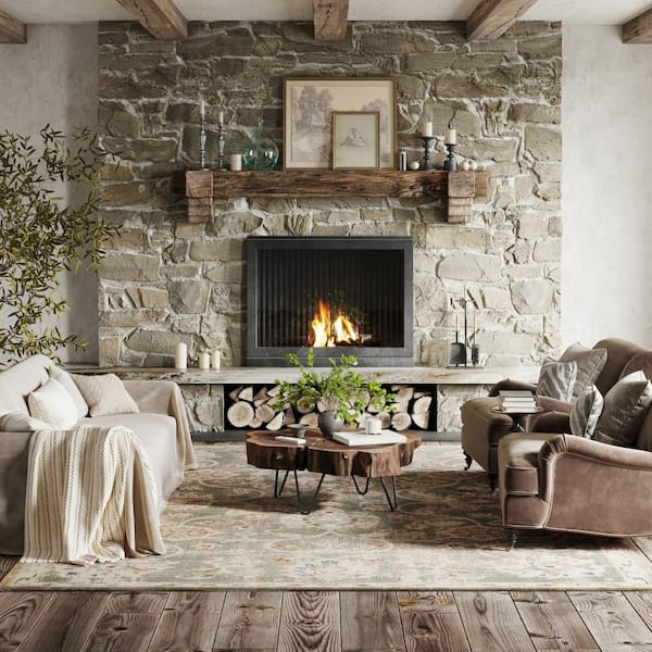 Xavena Floral & Paisley Transitional Green 8 ft. x 10 ft. Indoor Area Rug