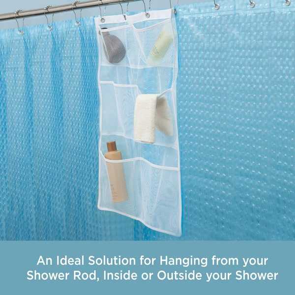 3-pack Hanging Mesh Shower Caddy Organizer With 6 Pockets, Fabric Storage  Bag For Shower Curtain Rod/liner Hook, Space Saving Solution For Bathroom,  D