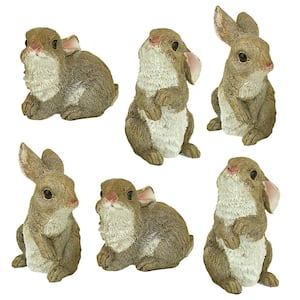 The Bunny Den Garden Rabbit Statue Set (6-Piece)