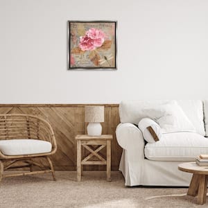 Vintage French Hydrangea by Sasha Gray Floater Frame Nature Graphic Art Print 25 in. x 25 in.