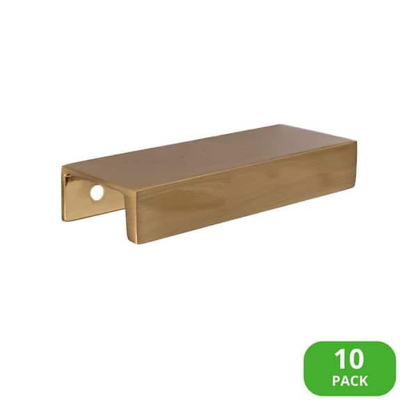 10-Pack Martin 3 in. (76 mm) Center-to-Center Satin Brass Edge Drawer Pull