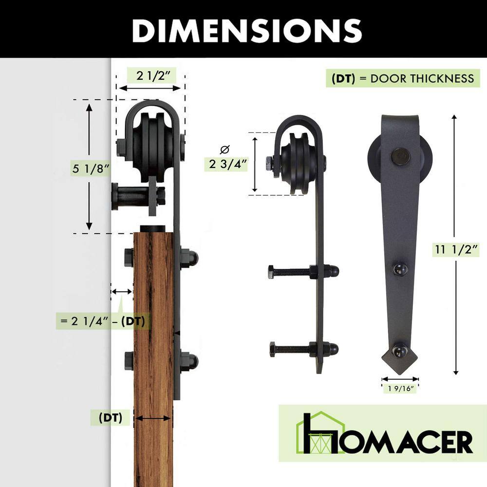 Rustic Black Double Barn Door Hardware Kit with Arrow Design