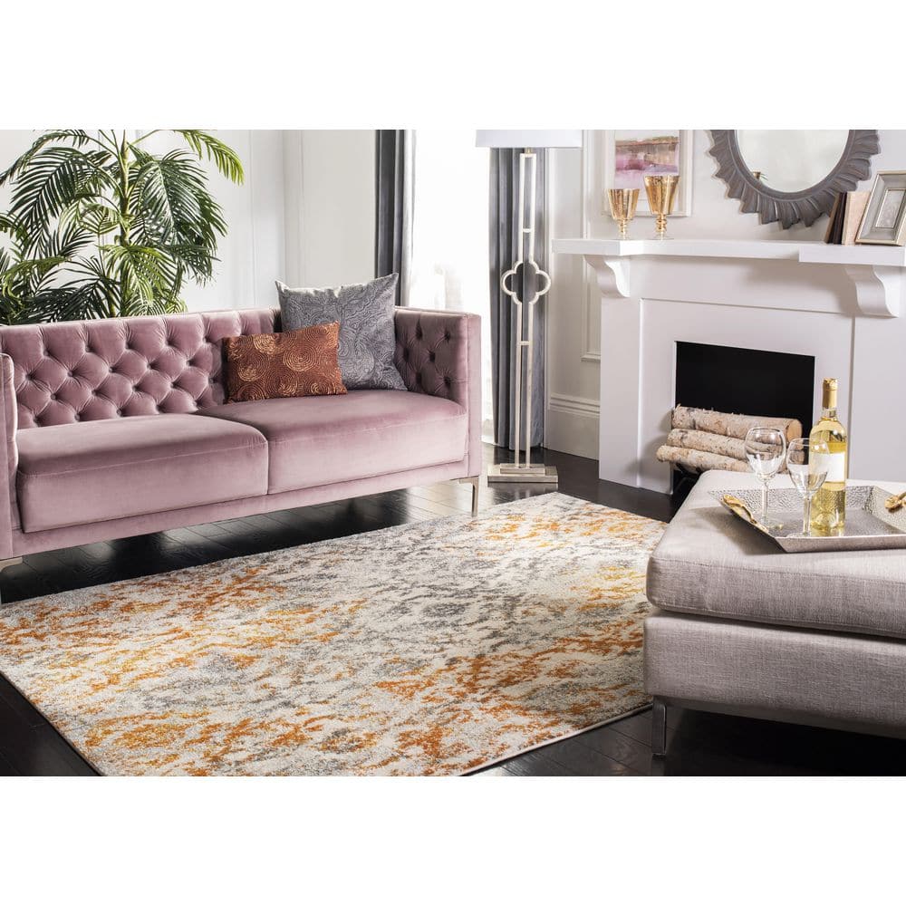 Gray Synthetic Easy-Care Stain-Resistant Area Rug 2'3" x 4'