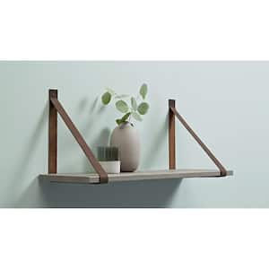 LOOP 9.4 in. Brown Leather Shelf Bracket (2-Pack)