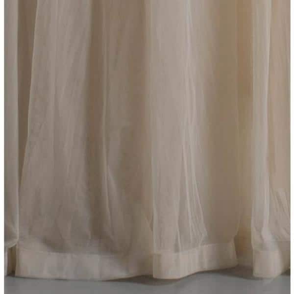 Ivory Sheer Polyester Rod Pocket Window Curtain Panel, 108 inches