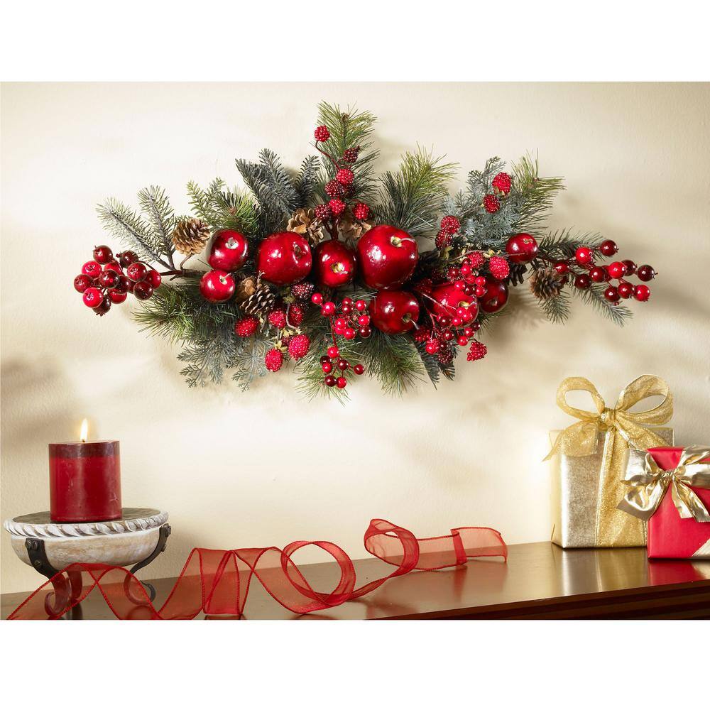 30" Red and Green Apple Berry Holiday Swag