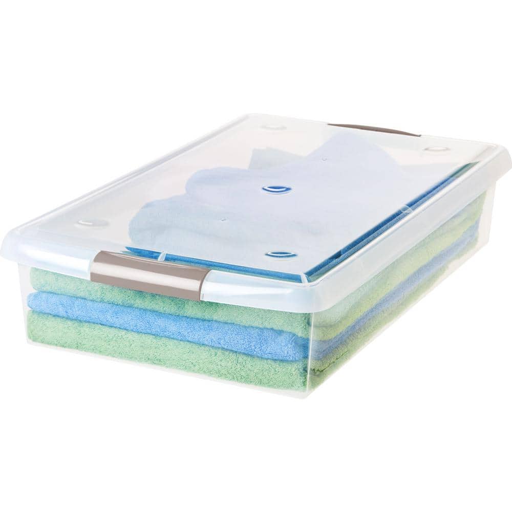 ClearView 40 Qt Kids' Collapsible Underbed Plastic Organizer with Tan Buckles