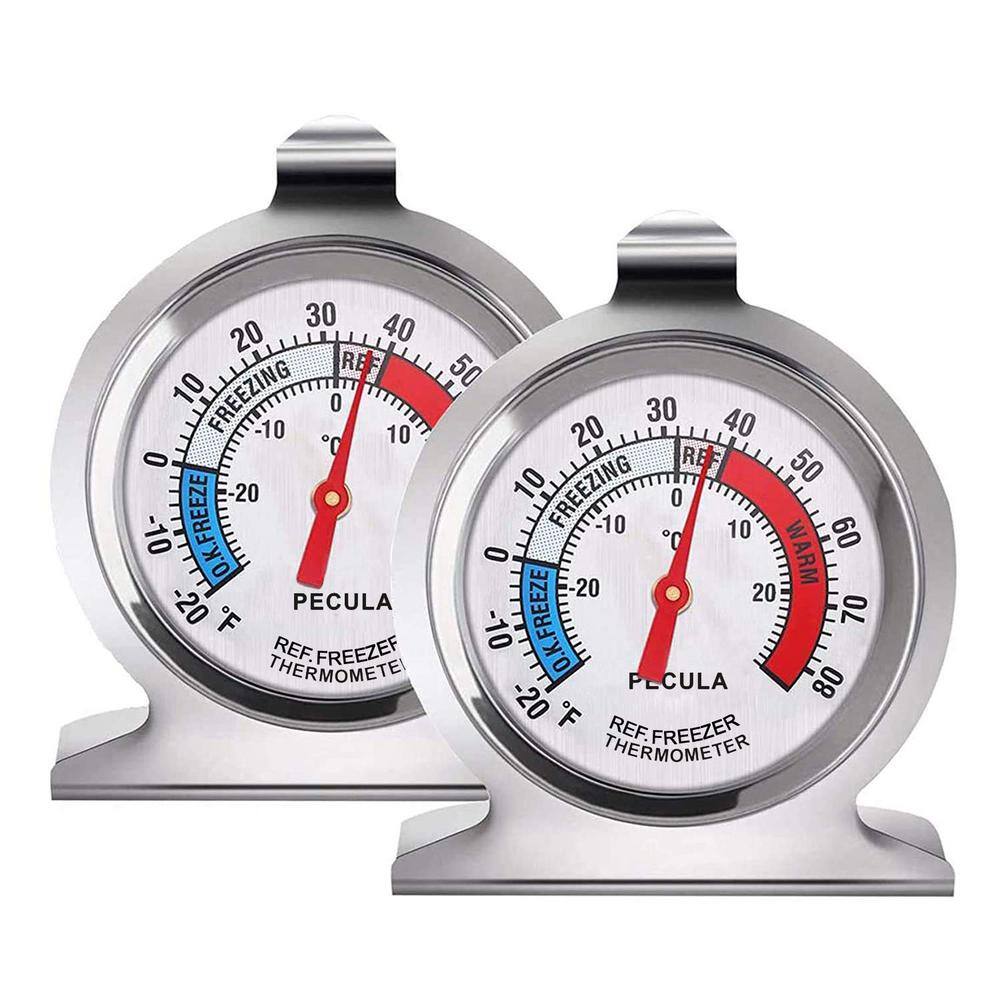 Classic Fridge Analog Refrigerator Thermometer Large Dial with Red Indicato