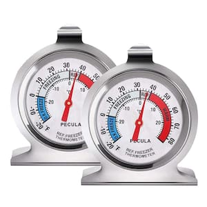 Classic Fridge Analog Refrigerator Thermometer Large Dial with Red Indicator with 30°C to 30°C/ minus 20°F to 80°F