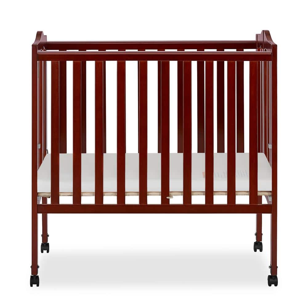 Dream On Me 2 in 1 Cherry Lightweight Folding Portable Crib, Red -  681-C