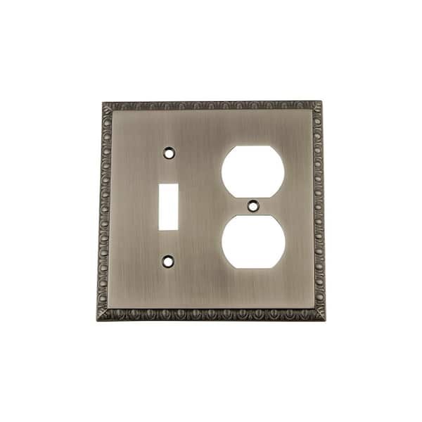 Nostalgic Warehouse Pewter 2-Gang 1-Toggle/1-Duplex Wall Plate (1-Pack)