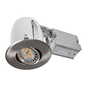 3.85 in. Brushed Chrome Recessed Multi Directional Lighting Fixture Designed for Insulated Ceiling