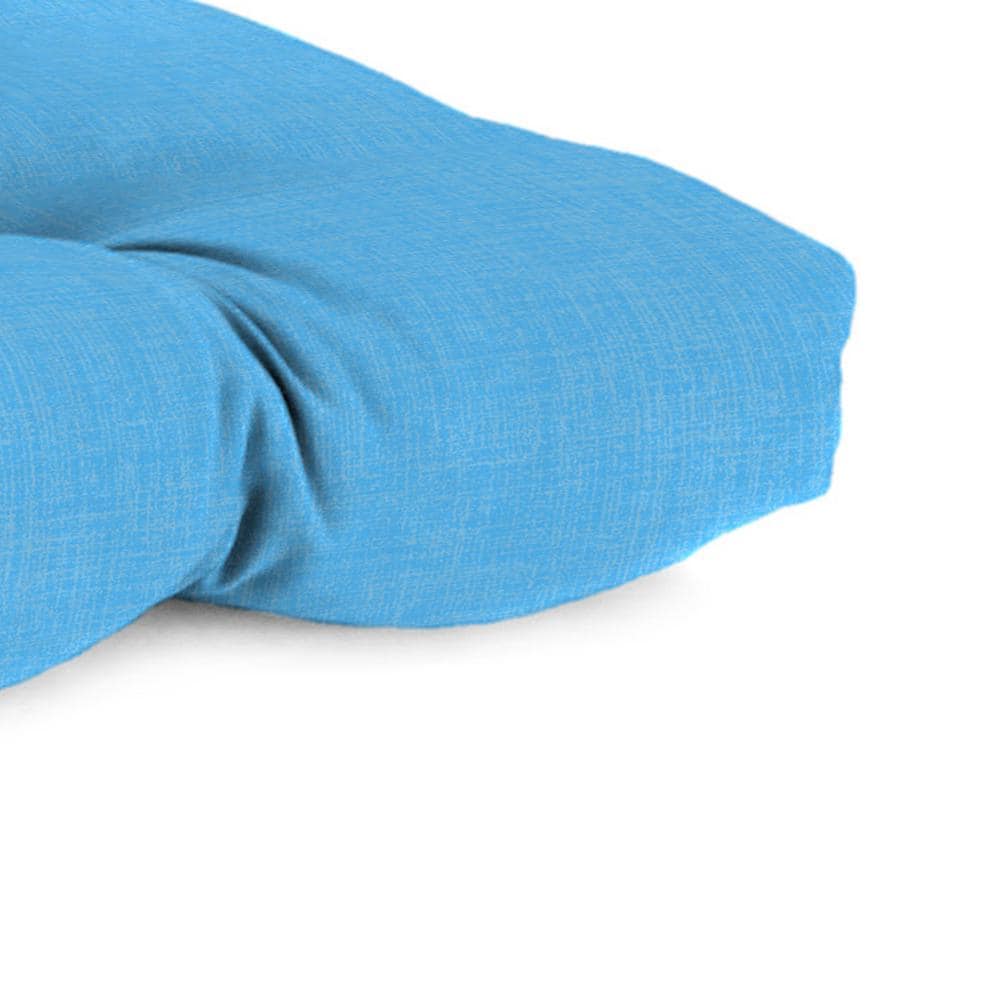 Celosia Ice Blue Tufted Outdoor Wicker Cushion Set
