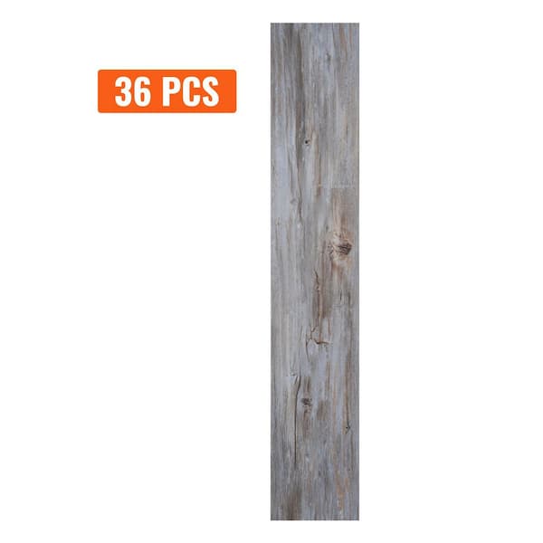 Brown Peel and Stick Vinyl Flooring Tiles 36 in. x 6 in. Vintage Wood Design DIY Water Resistant 54 sq. ft. 6 MIL