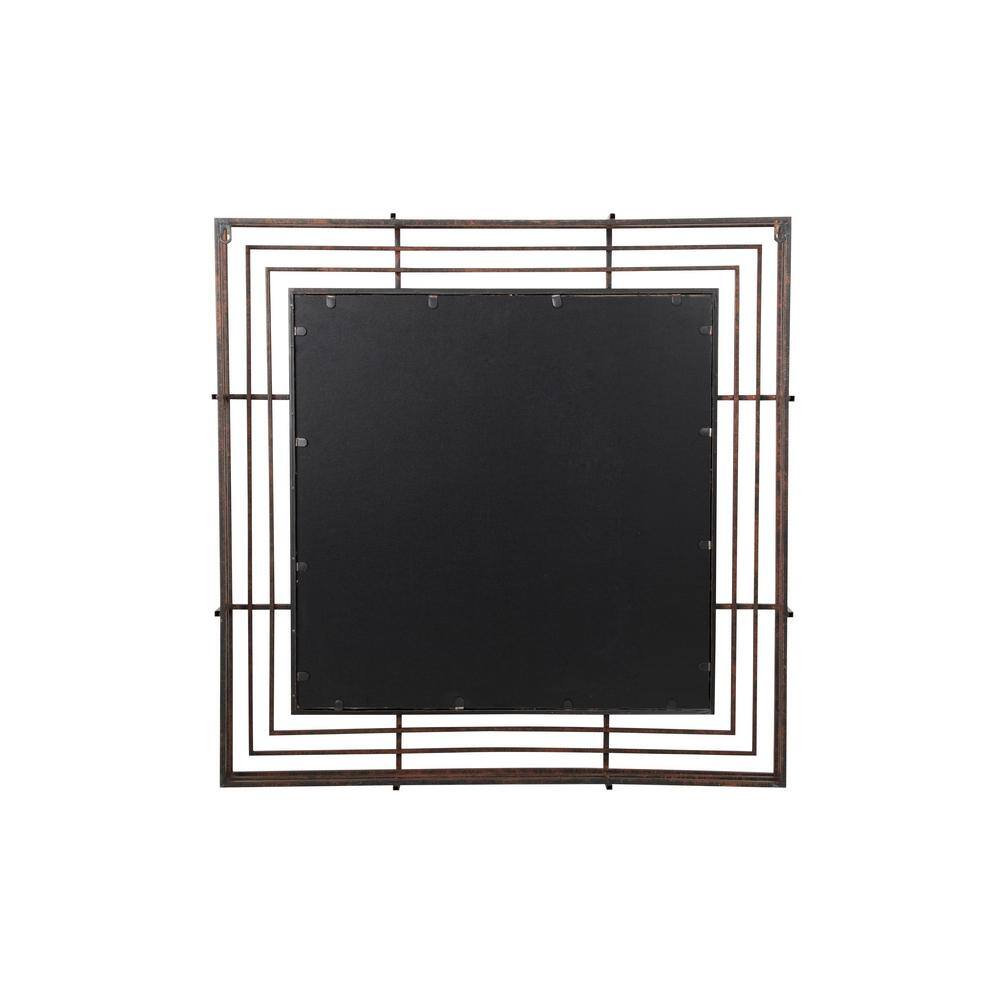 Full-Length Square Textured Bronze Industrial Wall Mirror