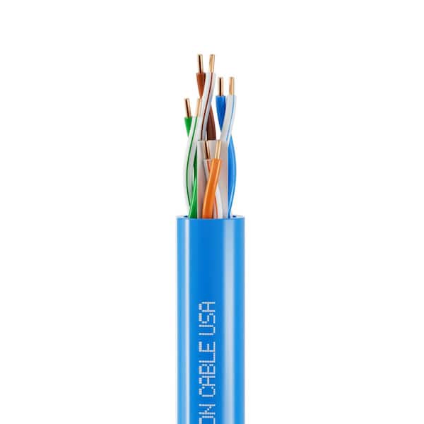 Syston Cable Technology 100 ft. Blue 23/4 Solid Copper Cat6e CMR (Riser) Bulk Data Cable