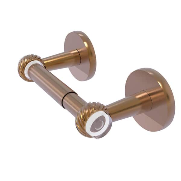 Clearview Collection Wall Mounted Toilet Paper Holder in Brushed Bronze with Twisted Accents