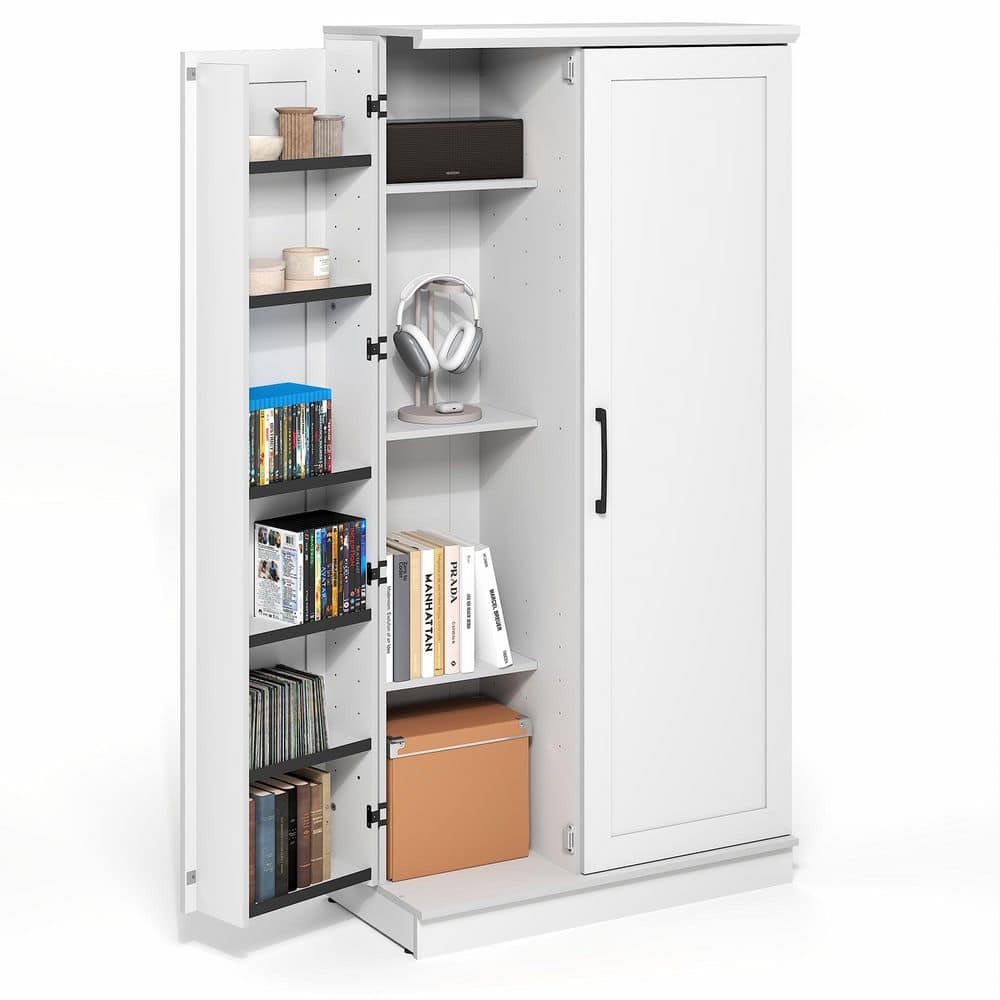 Furinno 13-Shelf White Wood Pantry Cabinets SC24006WH - The Home Depot