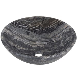 Stone Vessel Sink in Black Lunar Marble