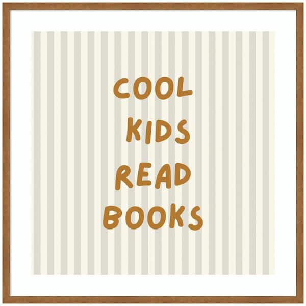 Carlisle "Cool Kids Read Books Stripes Square" by Laura Moss Words Framed Art Print 33 in. x 33 in.