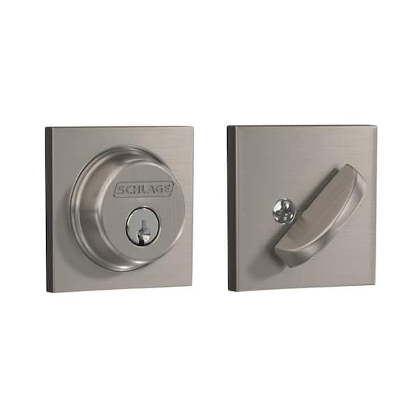 Schlage B60 Series Collins Satin Nickel Single Cylinder Deadbolt Certified Highest for Security and Durability