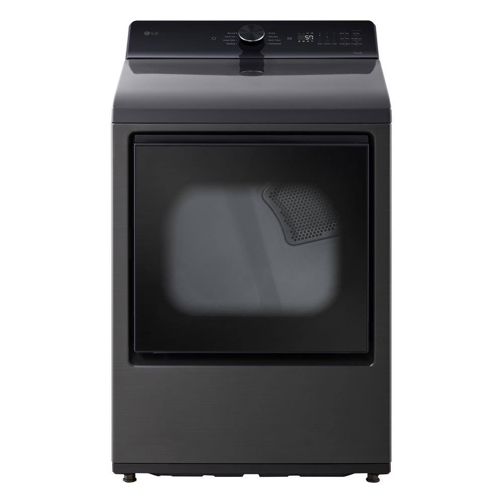 LG 7.3 cu. ft. Vented Electric Dryer with Wi-fi and AI Sensor Dry in Platinum Black