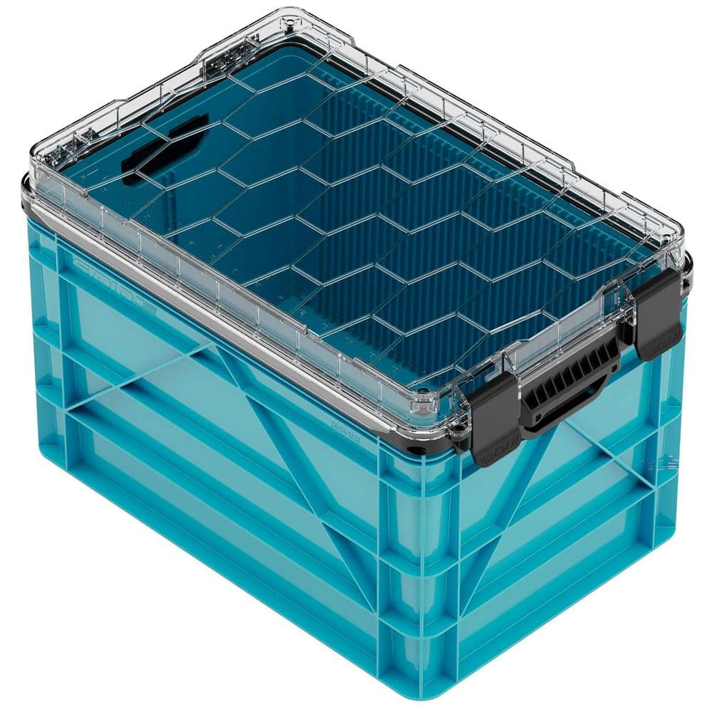 Weather Resistant Full Size Storage Bin High Stacking Heavy Duty Stackable Storage Bin with Lid and Dividers Blue price history on PriceWatchPro