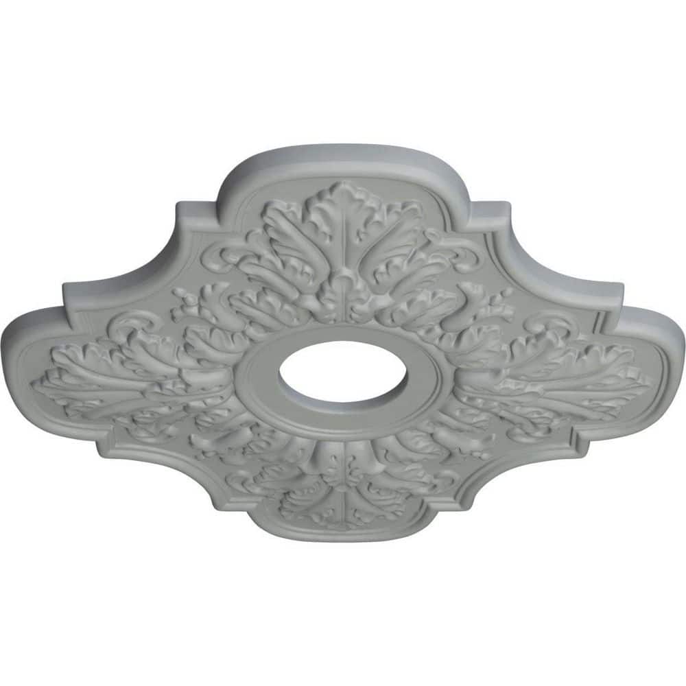 Primed White Polyurethane Peralta Ceiling Medallion, 17.75 Inches