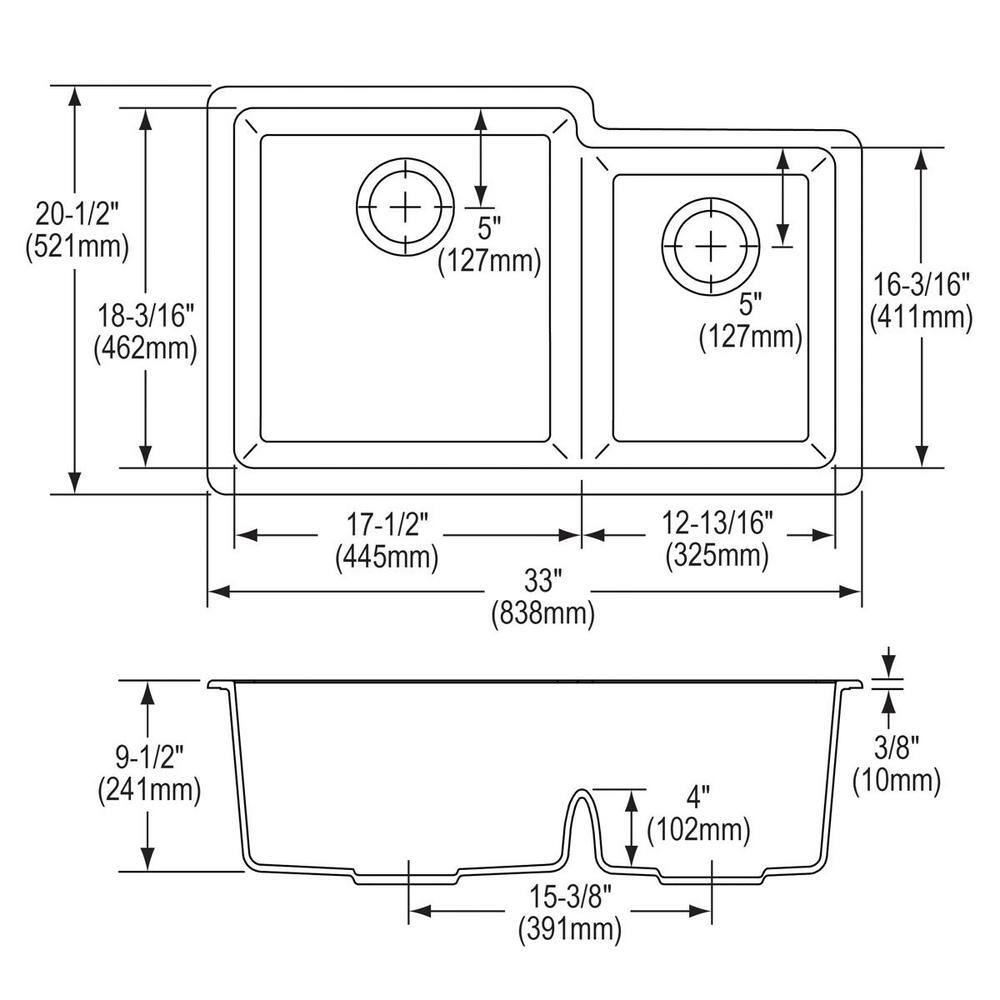 Graphite Quartz Double Bowl Undermount Kitchen Sink