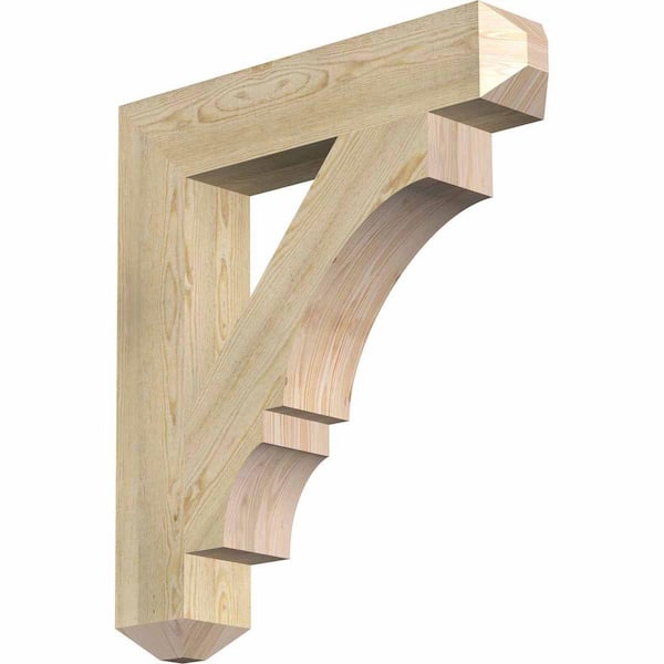 Ekena Millwork 6 in. x 36 in. x 32 in. Douglas Fir Balboa Craftsman Rough Sawn Bracket