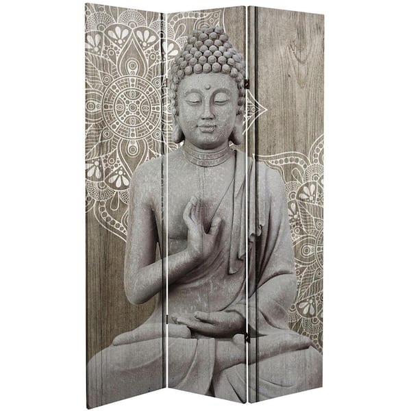 helpen Voorverkoop Visa Oriental Furniture Stone Buddha 6 ft. Printed 3-Panel Room Divider CAN-BUD1  - The Home Depot