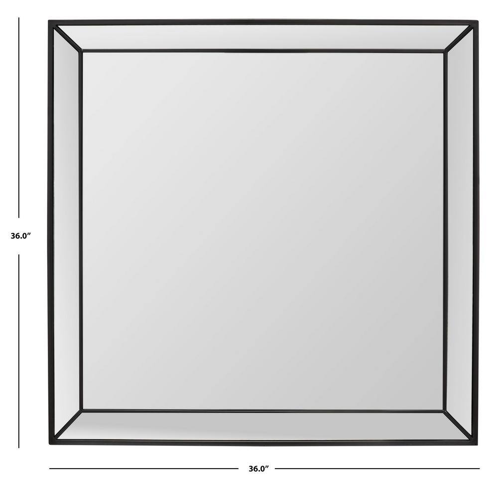 Presea Black Square Beveled Wall Mirror